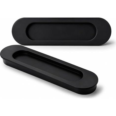 2 Poignées Porte Coulissante Auto-Adhésives 10 cm, Poignée Portes Coulissante En Aluminium Noir Mat Sans Perçage, Poignee Porte Coulissante Pour Meuble, Baie Vitrée, Armoire, Installation Facile (1/5)