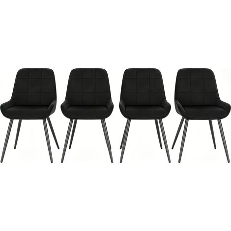 GagaLot de 4 chaises de salle à manger en velours, pieds en métal, style moderne (1/5)