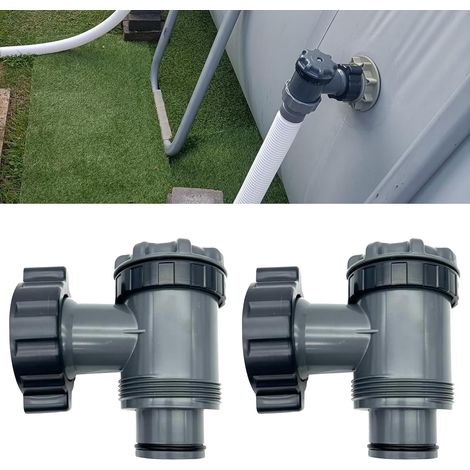 CCYKXALot De 2 Vanne de Entrée/Sortie pour Compatible , Pompe de Filtre de Piscine Hors Sol, Adaptateurs 38mm Tuyau Piscine(Vanne Marche/Arrêt) (1/5)
