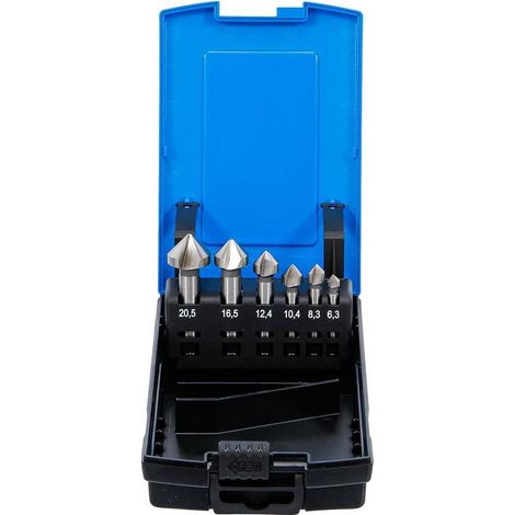 Jeu d Embouts à Chanfreiner HSS DIN 335 Form C - 6 pcs - Précision et Durabilité, Acier, Pro - D-Work