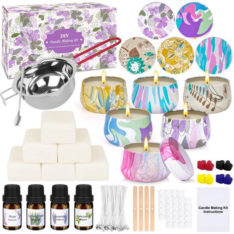 Kit de fabrication de bougies pour débutants avec cire de soja et parfums