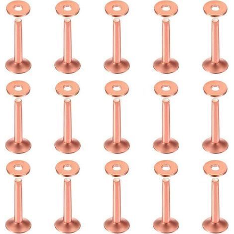 Confezione da 50 rivetti e borchie in rame di dimensioni 10 × 3,3 × 19 mm, ideali per cinture, portafogli, collane, articoli in pelle e lavori artigianali. (1/4)