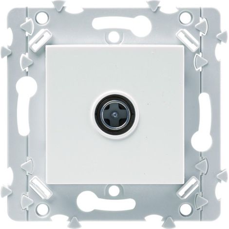 Hager WE250 Essensya single TV outlet, direct connection, pure white finish