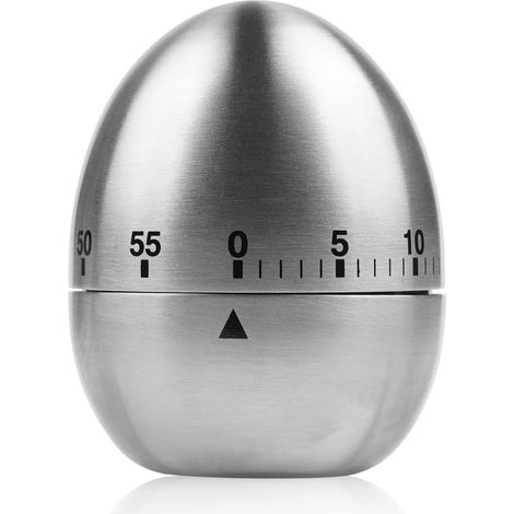 WG015 Minuteur de cuisine mécanique en acier inoxydable avec alarme rotative 60 minutes pour apprendre la cuisine (1/4)