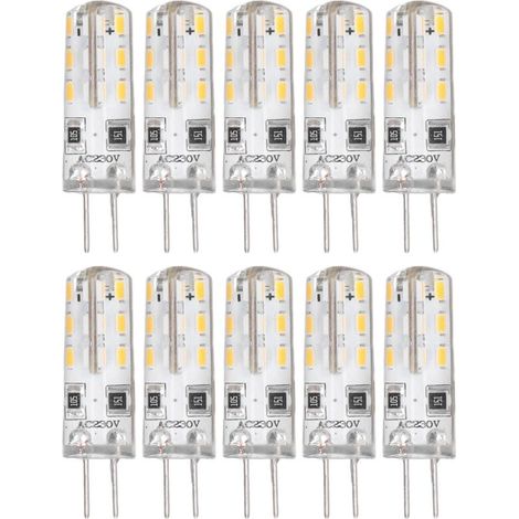 10 pièces G4 ampoule LED Bi broche Base Silicone blanc chaud 3000K 1.5W AC220V 110LM paysage ampoules remplacement (1/5)