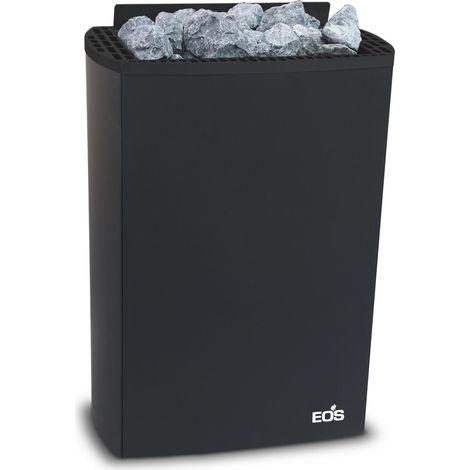 Eos Moment W 6 kW finnischer Saunaofen Elektrischer Sauna-Wandofen Schwarz
