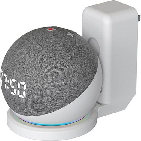 Halterung für Echo Dot 4 / Echo Dot 5, Wandhalterung, Ständer, Zubehör mit integriertem Kabelmanagement, keine Schrauben erforderlich, Lautsprecher-Zubehörgestell (Amazon Echo Dot 4 / Echo Dot 5, Weiß