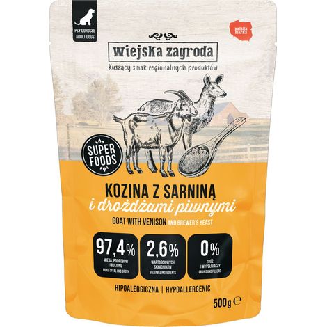 Wiejska Zagroda cibo umido per cani Capra Cervo 500g (1/3)