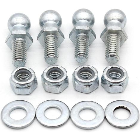 10-mm-Kugelgelenkbolzen mit Befestigungsmaterial – 5/16-18-Gewinde x 3/4" langer Schaft – Gasdruckfeder-Befestigungselement (Typ 3, silber)