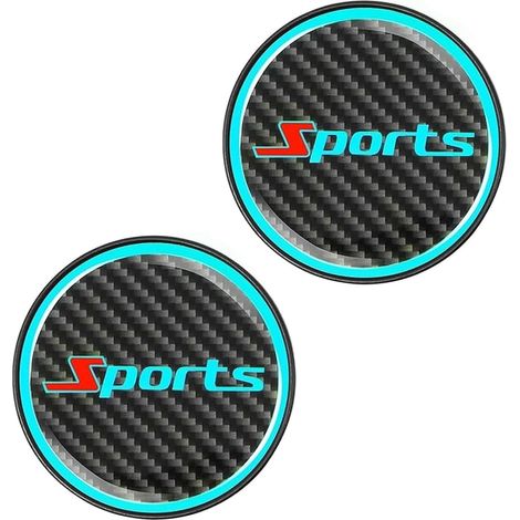 Lot de 2 dessous de verre lumineux, dessous de verre LED, porte-gobelets de voiture, dessous de verre universels pour voiture, dessous de verre pour v (1/5)
