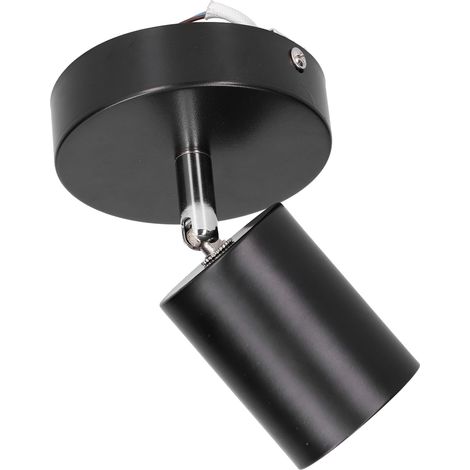 Support GU10 Spot Noir, Base en Fer Orientable, Spot d'Ambiance pour Mur/Plafond, Éclairage Salon Chambre Restaurant Magasin (85-265V, Sans Ampoule) (1/5)
