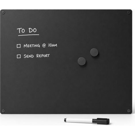 Tableau magnétique mural en acier 60 x 44 inscriptible avec marqueur (Noir) (1/5)