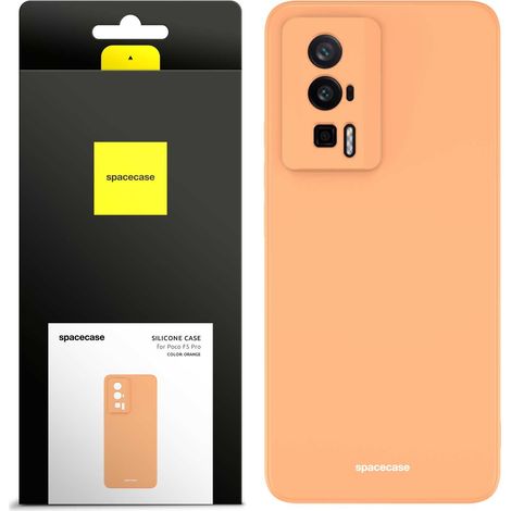 Funda de silicona Spacecase para Poco F5 Pro, color naranja. (1/5)