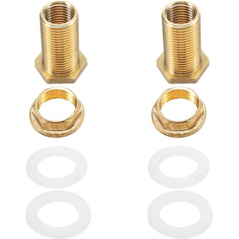 Lot de 2 connecteurs de réservoir d'eau de 1,27 cm avec anneaux en caoutchouc - Avec joints en caoutchouc - Œillets en laiton pour citerne de pluie - 42 mm (1/5)