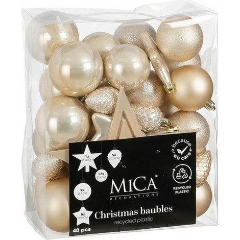 Ornamenti Koopman crema plastica set 40 pezzi (1/2)