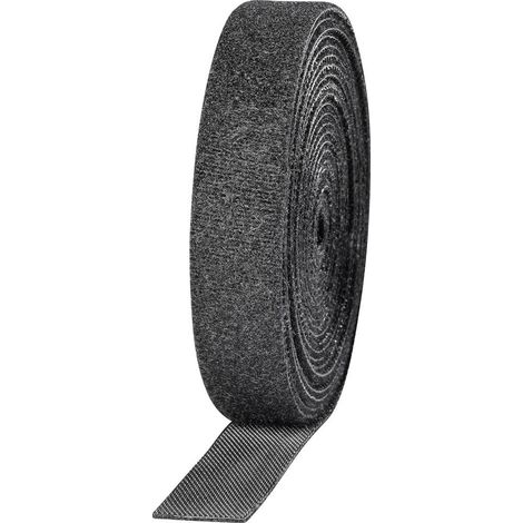 TOOLCRAFT KL16X3000C Nastro a strappo per raggruppare Lato morbido e lato rigido (L x L) 3000 mm x 16 mm Nero 2 pz.