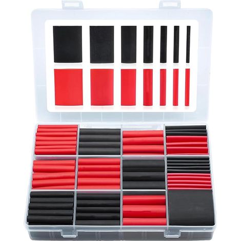 Assortiment de 200 gaines thermorétractables 3:1 Ratio avec colle à double paroi 45 mm de long et différents diamètres (1/5)