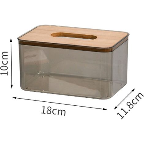 caja de pañuelos rectangular marrón