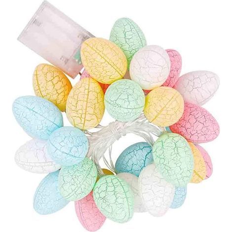LED-Lichterkette in Eierform für Weihnachts- und Osterbäume, Eierdekoration, batteriebetrieben, ovale Lichter, 3 m, 20 Stück (1/5)