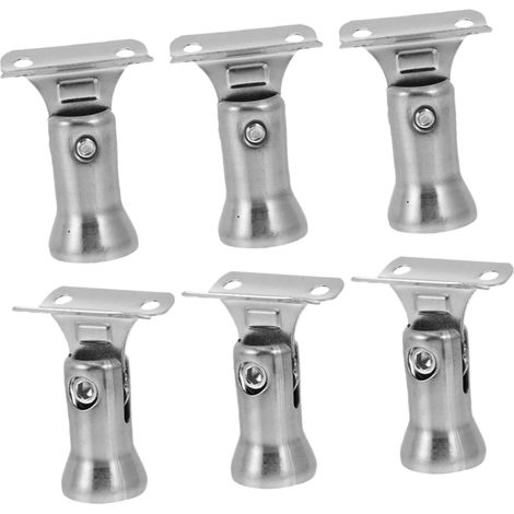 6Pcs Armrest Bracket Rail Railings For Stair Bracket Indoor Outdoor Stair Railings For Stairs Brackets Silver Stainless Steel (1/5)