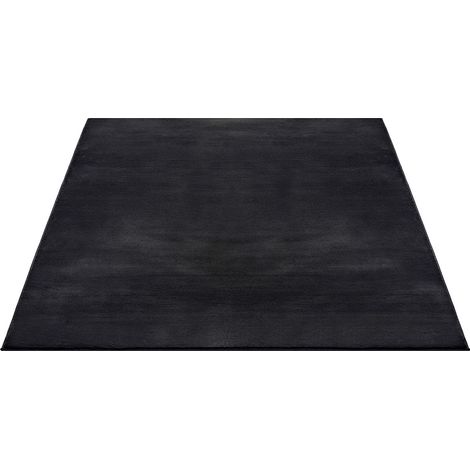 FLOORNOVO Hochflor Teppich Schwarz einfarbig - 200 x 140 cm - Besonders Weicher Teppich Wohnzimmer & Badezimmerteppich - Pflegeleicht - vielseitig einsetzbar im Innenbereich (1/2)