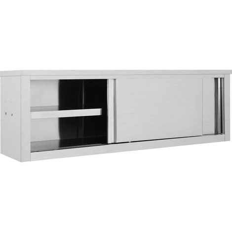 Maison Exclusive - Armadio da Cucina ad Ante Scorrevoli 150x40x50cm Acciaio Inox (1/5)