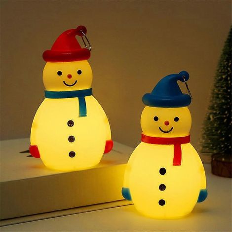 2 Stück LED-Schneemann-Leuchtdekoration, beleuchtete Weihnachtstischdekoration (1/5)