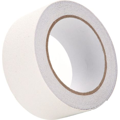 Ruban adhésif antidérapant en PVC 5 m x 5 cm pour la sécurité et la décoration des escaliers et des sols (transparent) (1/5)