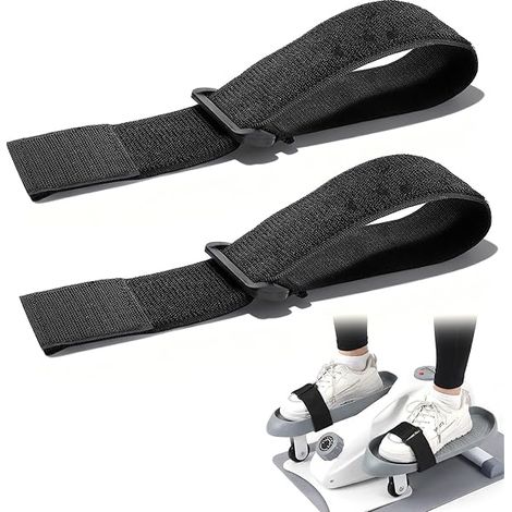 Pedal Straps - Adjustable Nylon Elastic Bike Pedal Straps for Elliptical Machine and Under Desk Leg Exerciser - 2 Pieces (1/3)