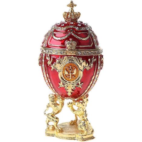 Stero Ellipse Shape Ornament Box with Lid Jewelry Storage Box Alloy Decors