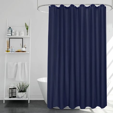 Filiyano-Rideau de douche bleu marine, résistant à la moisissure, lavable, séchage rapide (1/5)