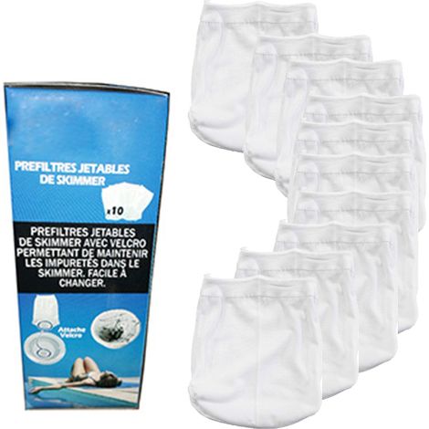 Préfiltres Skimmer Piscine jetables Lot de 10 (1/2)