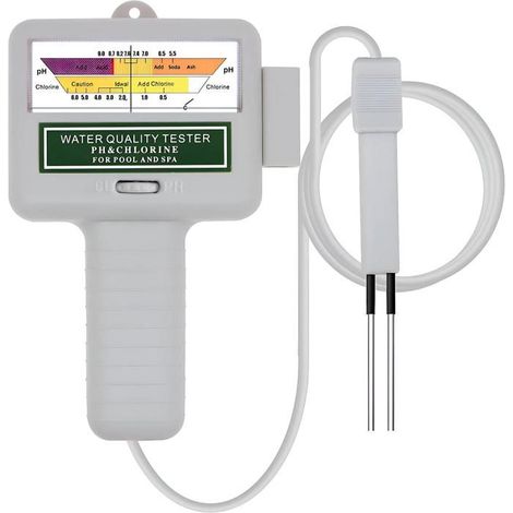 Testeur de qualité d'eau pour piscine, mesure du pH et du taux de chlore, haute qualité, portable, blanc