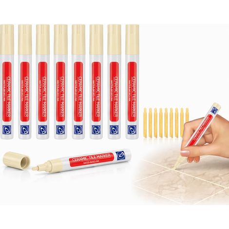 8 Stylo Joint Carrelage Beige Imperméable Durable Couvrant Sol (1/5)