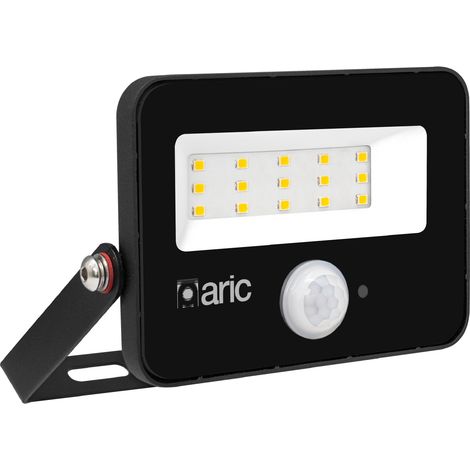 projecteur à led - aric wink 2 - 10w - 4000k - noir - sensor - aric 51306