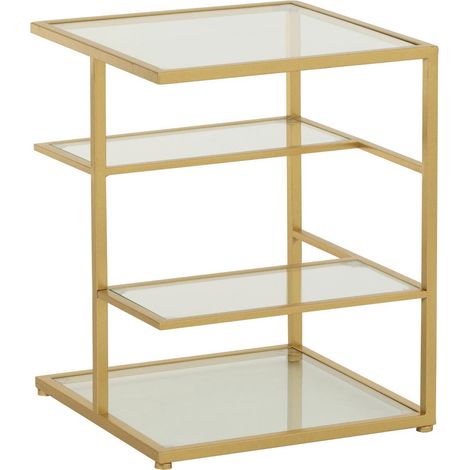 Table d'Appoint en Verre "Thaddeus" 51cm Doré (1/5)
