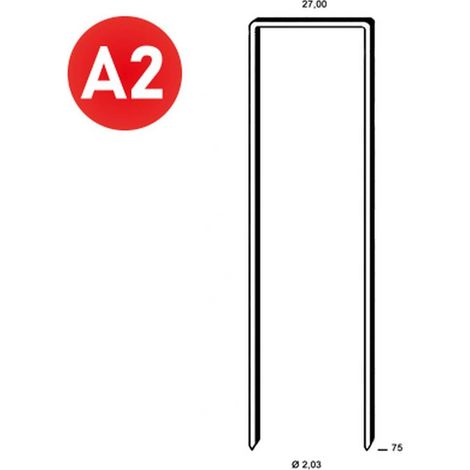 2 900 Agrafes Inox Wp-75 - 27x75x2.03 mm - D-Work