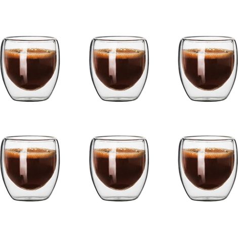 Lot de 6 Verres à double paroi,80 ml,Isothermes,Café,Thé,Maison (1/5)