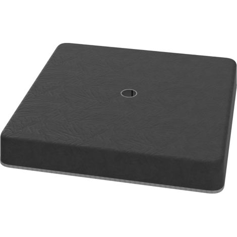 Pied de parasol-poids de base étanche-remplissable de sable-en plastique rigide-couleur noir-89x89x10.5(cm) (1/5)