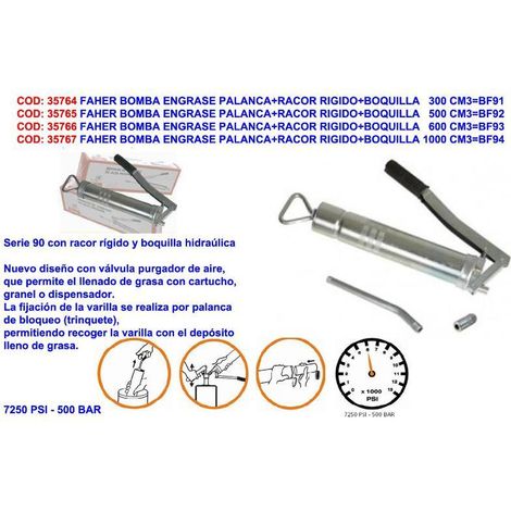 faher bomba engrase palanca+racor rigido+boquilla 1000 cm3 bf94