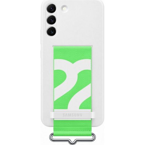Custodia per Samsung Galaxy S22 Plus, cover in silicone con cinturino bianco. (1/5)