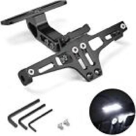 Kit innovant de suppression de garde-boue universel, support de plaque d'immatriculation moto avec trou de montage réglable, alliage d'aluminium CNC pour une durabilité accrue (1/4)