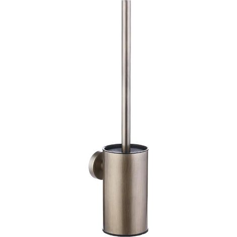 Brosse WC et support en acier inoxydable, montage mural, facile à installer, long manche, nettoyant robuste pour salle de bain (bronze) (1/5)