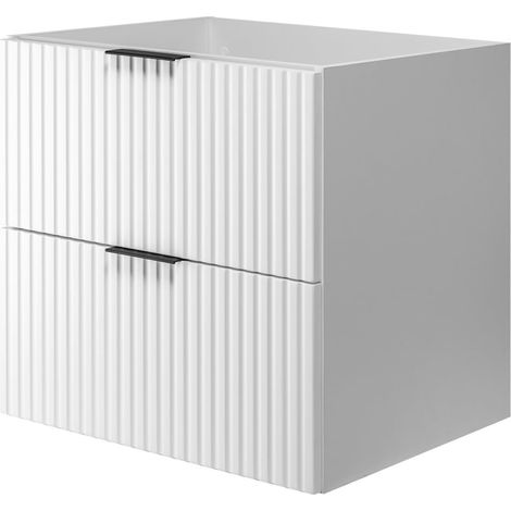 Mobile lavabo, Bianco, 60 x 57 x 46 cm, maniglia nera, senza piano di lavoro (1/5)