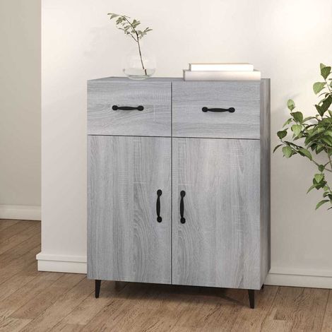 Buffet - Armoire de rangement Enfilade Sonoma gris 69,5x34x90 cm Bois d'ingénierie BV100541 - BonneVie (1/5)