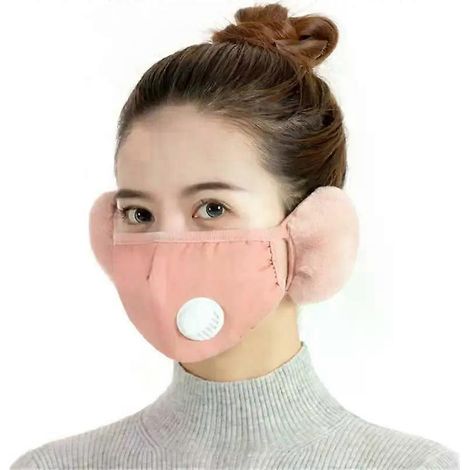 Masque universel réutilisable, lavable et coupe-vent 2 en 1, accessoire intérieur de voiture, protection faciale avec cache-oreilles. (1/4)