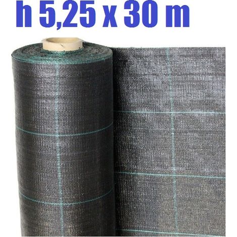 TELO PER PACCIAMATURA NERO QUADRETTATO TESSUTO POLIPROPILENE ANTISTRAPPO - mt 30 x 5,25 H