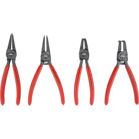 Jeu de 4 pinces pour circlips avec pinces pour circlips intérieurs et extérieurs STIER