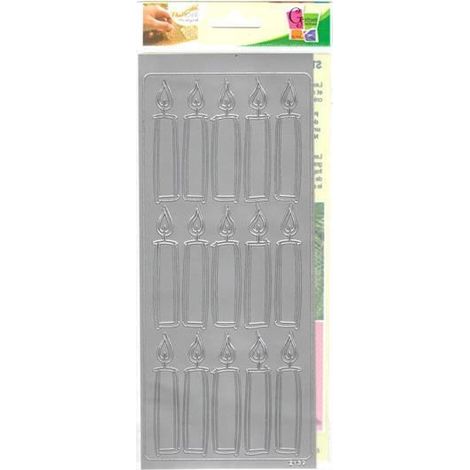 Bougie - PEEL OFF'S - Grande Bougie Argent - 105x232mm - Intérieur - Contemporain (1/2)