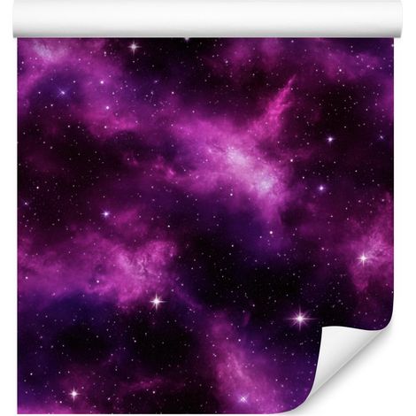 Papier peint aquarelle galaxie prune, violet, noir et bordeaux 50x1000 cm (1/5)
